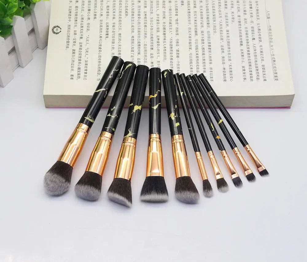 15 Marbled Design Makeup Brushes Set US - ProTrendyz