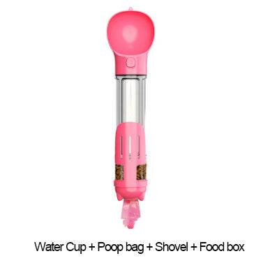 300 500ml Portable Multifunction Dog Water Bottle Food Feeder For Big Dogs 3 In 1 Poop Dispenser Puppy Pet Travel Drinking Bowls - ProTrendyz