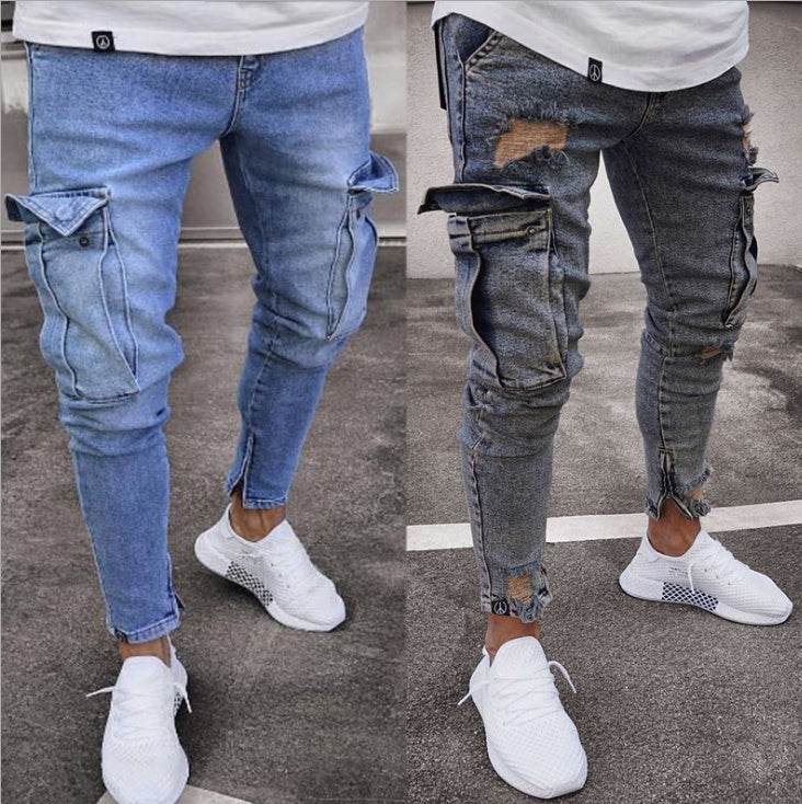 Cargo Hole Denim Jeans Men - ProTrendyz
