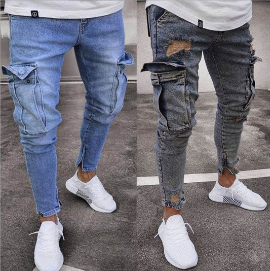 Cargo Hole Denim Jeans Men - ProTrendyz