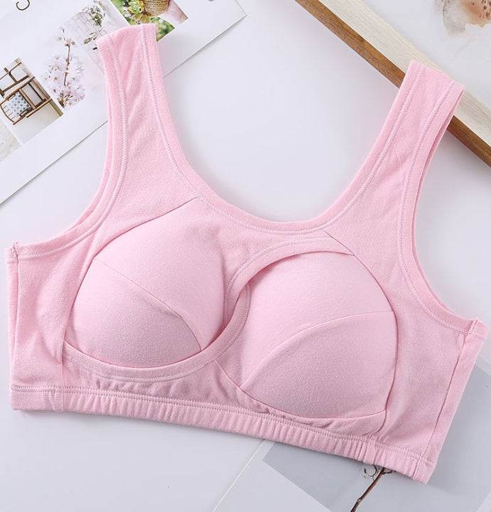 Plus Size Women Bra Ladies Cotton Quake-Proof Underwear Sleep Tops No Buckles Non Wire Lingerie With Removable Padded - ProTrendyz