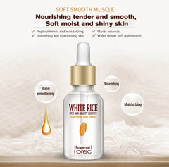 HOREC White Rice Whitening Serum Face Moisturizing Cream Anti Wrinkle Anti Aging Face Fine Lines Acne Treatment Skin Care 15ml - ProTrendyz