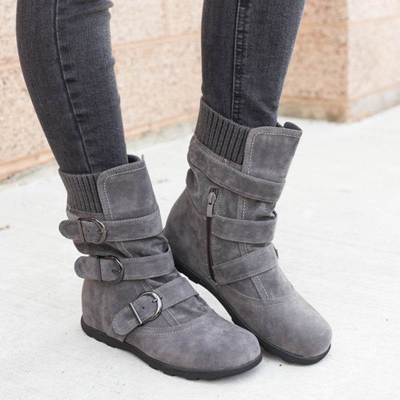 Casual Winter Boots Strap Buckle Shoes - ProTrendyz