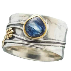 Aquamarine Ring Water Drop Two-tone Alloy - ProTrendyz