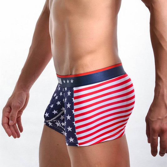 American flag printed ribbed boxers - ProTrendyz