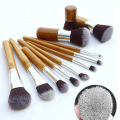 Bamboo Handle Makeup Brush Bamboo Pole Makeup Brushes Suit Bamboo Pole With Sack Top Quality - ProTrendyz