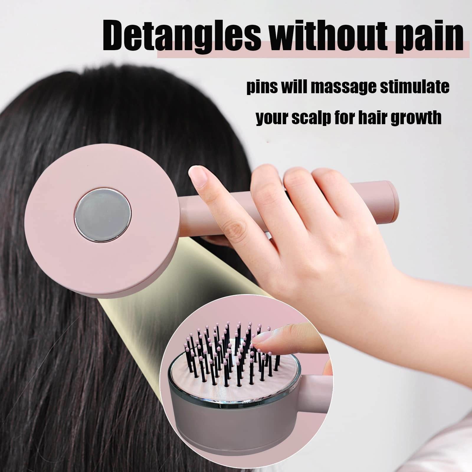 One-key Self-cleaning Hair Brush For Women Curly Hair Brush Anti-Static Airbag Massage Comb Airbag Massage Scalp Comb Professional Detangling One-key Self-cleaning - ProTrendyz