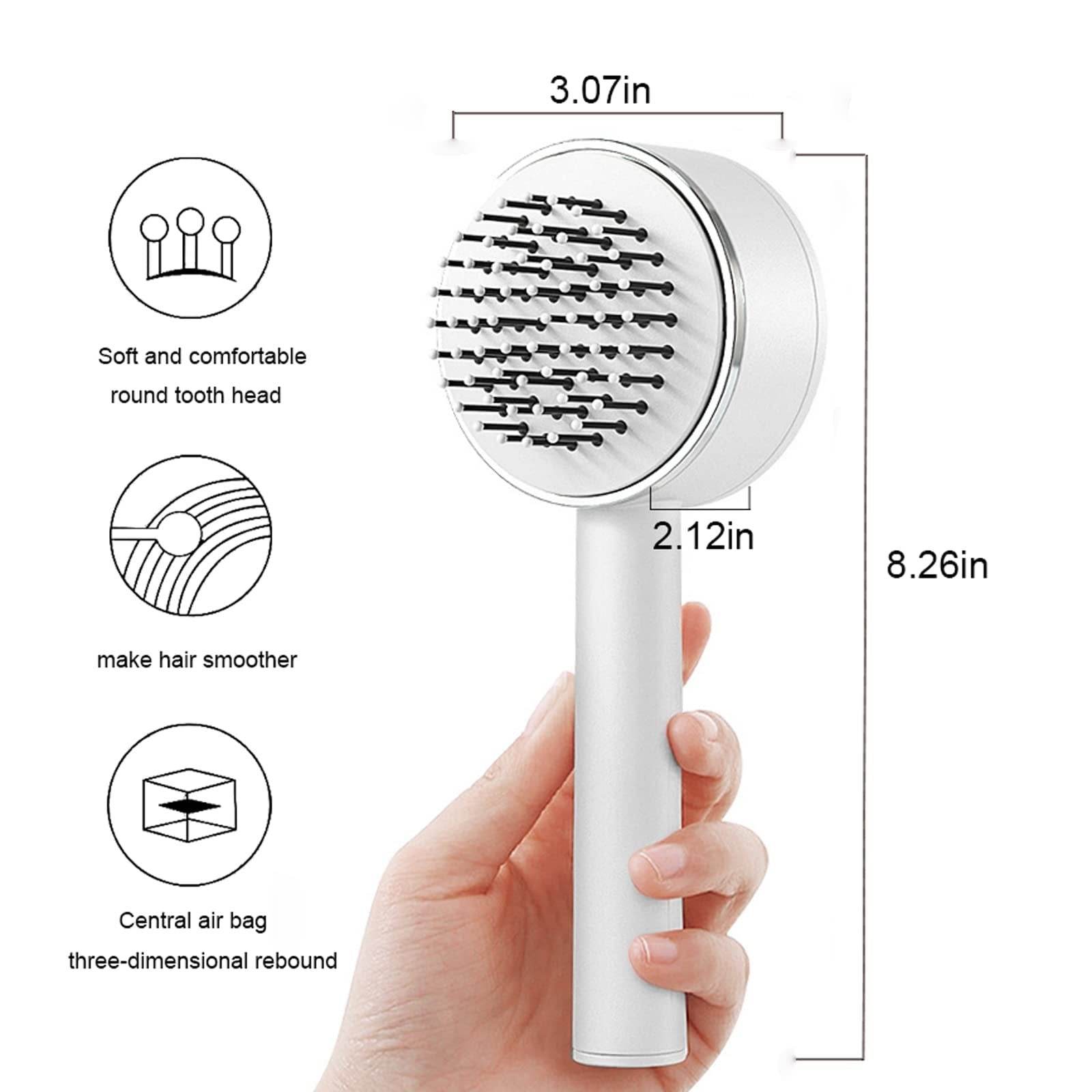 One-key Self-cleaning Hair Brush For Women Curly Hair Brush Anti-Static Airbag Massage Comb Airbag Massage Scalp Comb Professional Detangling One-key Self-cleaning - ProTrendyz