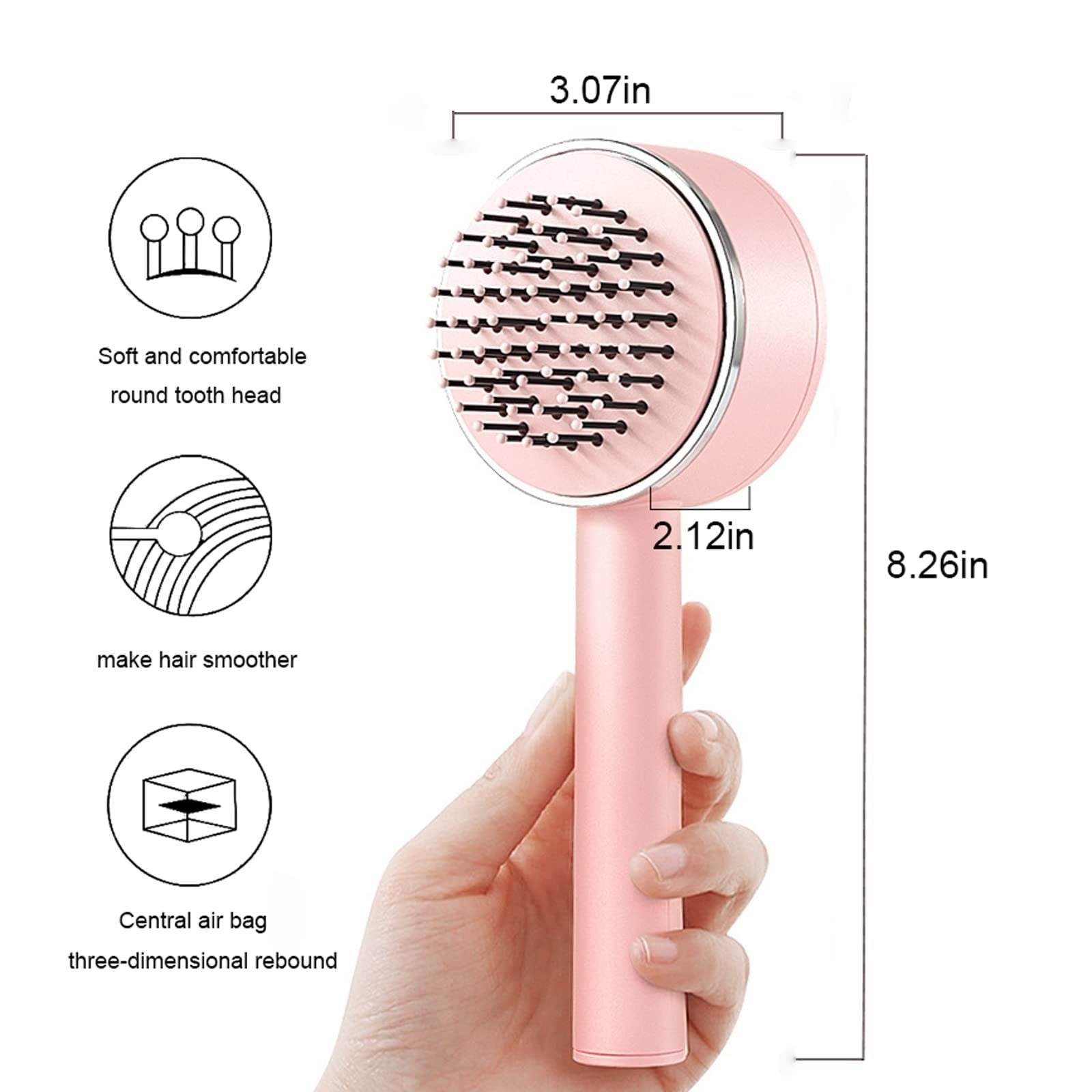 One-key Self-cleaning Hair Brush For Women Curly Hair Brush Anti-Static Airbag Massage Comb Airbag Massage Scalp Comb Professional Detangling One-key Self-cleaning - ProTrendyz