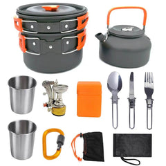 Camping Cookware Kit Outdoor Cooking Set Aluminum Equipment Outdoor Pot Travel Tableware Kitchen Hiking Picnic Emergency BBQ - ProTrendyz