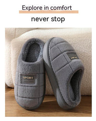 Men's Cotton Winter Household Woolen Thick Bottom And Warm Keeping Slippers - ProTrendyz
