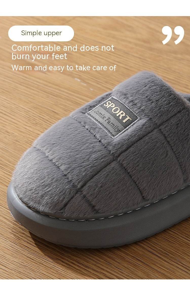 Men's Cotton Winter Household Woolen Thick Bottom And Warm Keeping Slippers - ProTrendyz