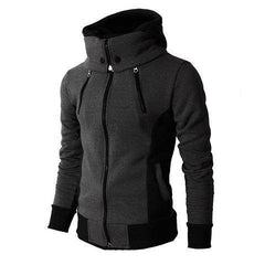Men's Zip UP Hooded Jacket Fake Two Piece Sports Cardigan Casual Slim Sweatshirt Jacket - ProTrendyz