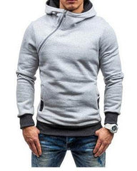 Brand Hoodie Oblique Zipper Solid Color Hoodies Men Fashion Tracksuit Male Sweatshirt Hoody Mens - ProTrendyz
