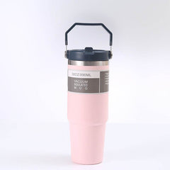Portable Car Cup Stainless Steel Cup Travel Sports Water Bottle With Handle Cover Coffee Tumbler Cup - ProTrendyz