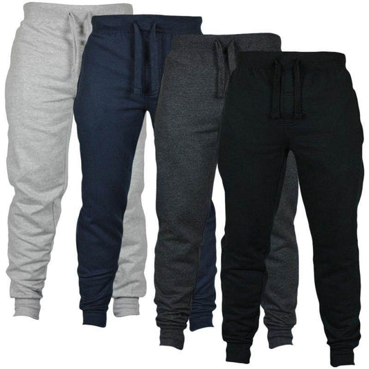 Men's Solid Color Drawstring Fleece Casual Pants - ProTrendyz