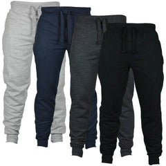 Men's Solid Color Drawstring Fleece Casual Pants - ProTrendyz