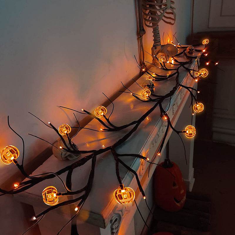 Halloween LED Willow Vine String Light Cool Cartoon Bat Pumpkin Decoration For Indoor Outdoor Party House Decor - ProTrendyz