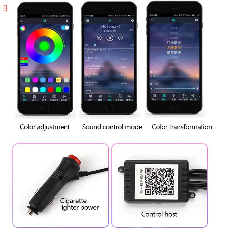 Car Fiber Optic Ambient Light Modified Car Interior Cool Light APP Rhythm Light - ProTrendyz