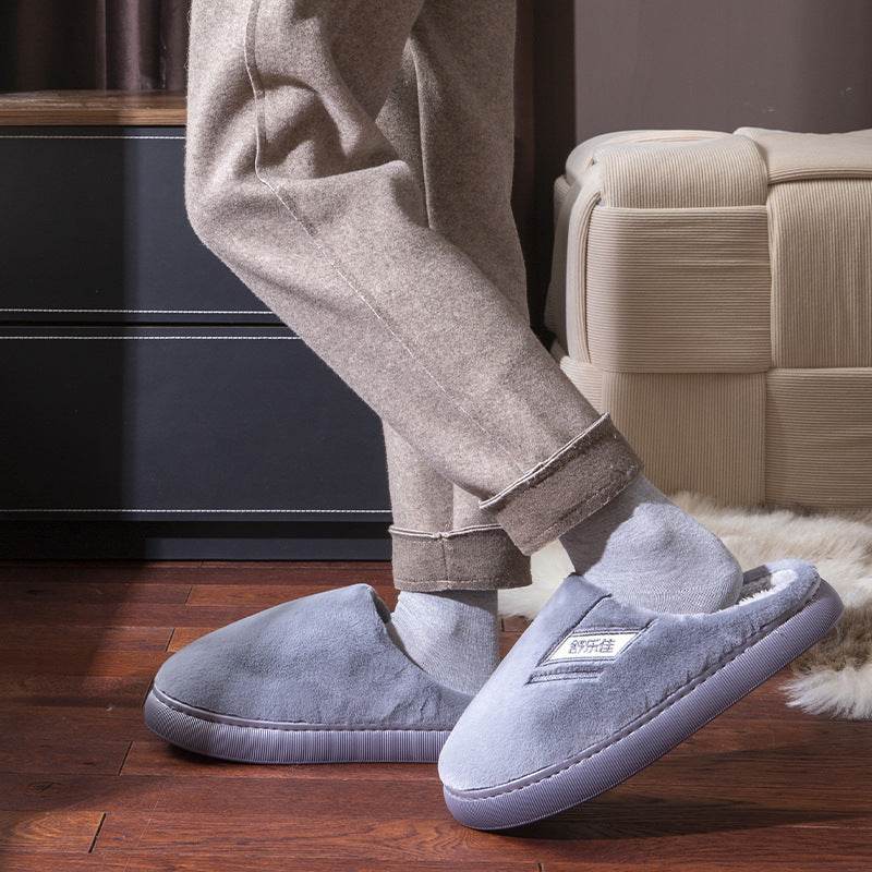 Men's Winter New Indoor Home Velvet Thermal Non-slip Platform Slippers - ProTrendyz
