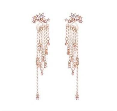 Shining Star Tassel Earrings Back Hanging Exquisite Earrings - ProTrendyz