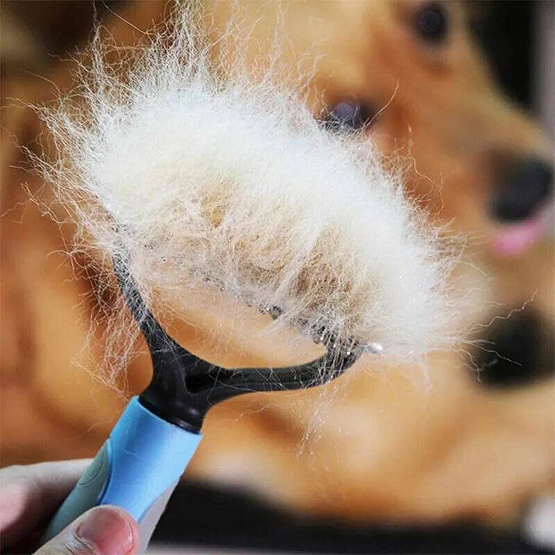 Grooming Brush For Pet Dog Cat Deshedding Tool Rake Comb Fur Remover Reduce 2-Side Dematting Tool For Dogs Cats Pets Grooming Brush Double Sided Shedding And Dematting Undercoat Rake Hair Removal Comb - ProTrendyz