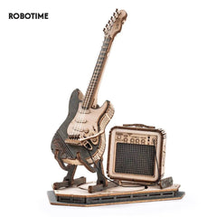 Robotime Rokr Electric Guitar Model Gift For Kids Assembly Creative Toys Building Block Set 3D Wooden Puzzle TG605K - ProTrendyz