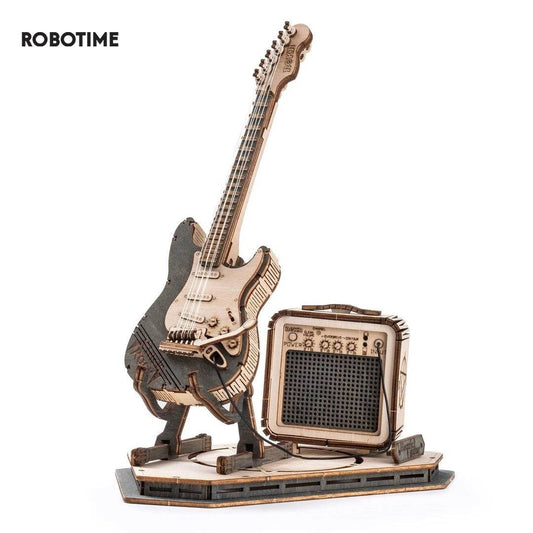 Robotime Rokr Electric Guitar Model Gift For Kids Assembly Creative Toys Building Block Set 3D Wooden Puzzle TG605K - ProTrendyz