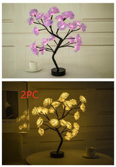 Rose Flower Lamp USB Battery Operated LED Table Lamp Bonsai Tree Night Lights Garland Bedroom Decoration Lights Home Decor - ProTrendyz