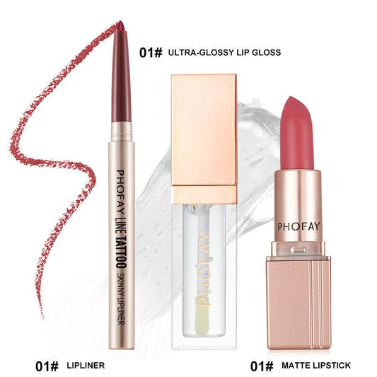 PHOFAY Ultra-Glossy Lip Gloss Matte Lipstick Lipliner - ProTrendyz