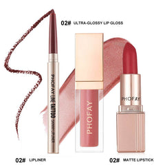 PHOFAY Ultra-Glossy Lip Gloss Matte Lipstick Lipliner - ProTrendyz
