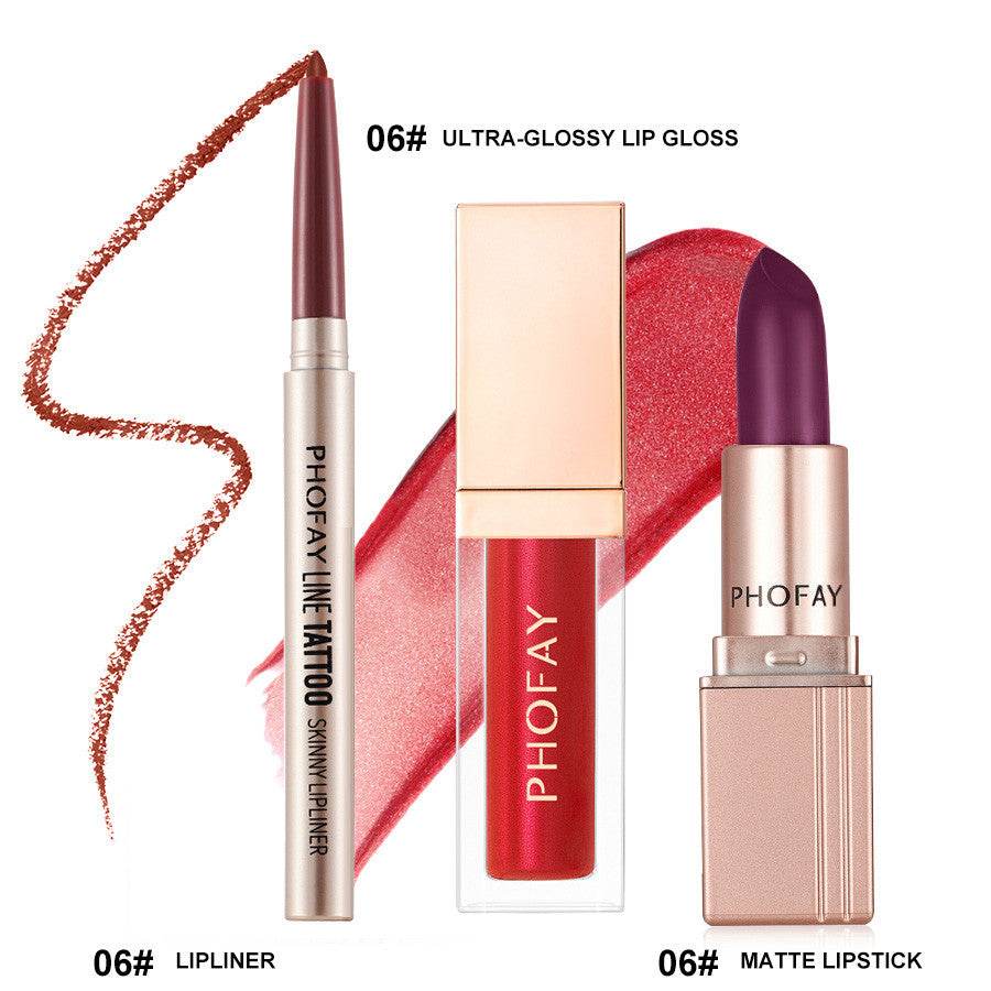 PHOFAY Ultra-Glossy Lip Gloss Matte Lipstick Lipliner - ProTrendyz