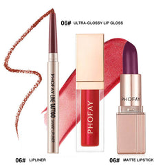 PHOFAY Ultra-Glossy Lip Gloss Matte Lipstick Lipliner - ProTrendyz