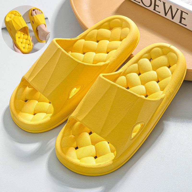 New Woven Texture Non-slip Slippers For Women Summer Indoor Floor Bathroom Home Slipper Men House Shoes - ProTrendyz