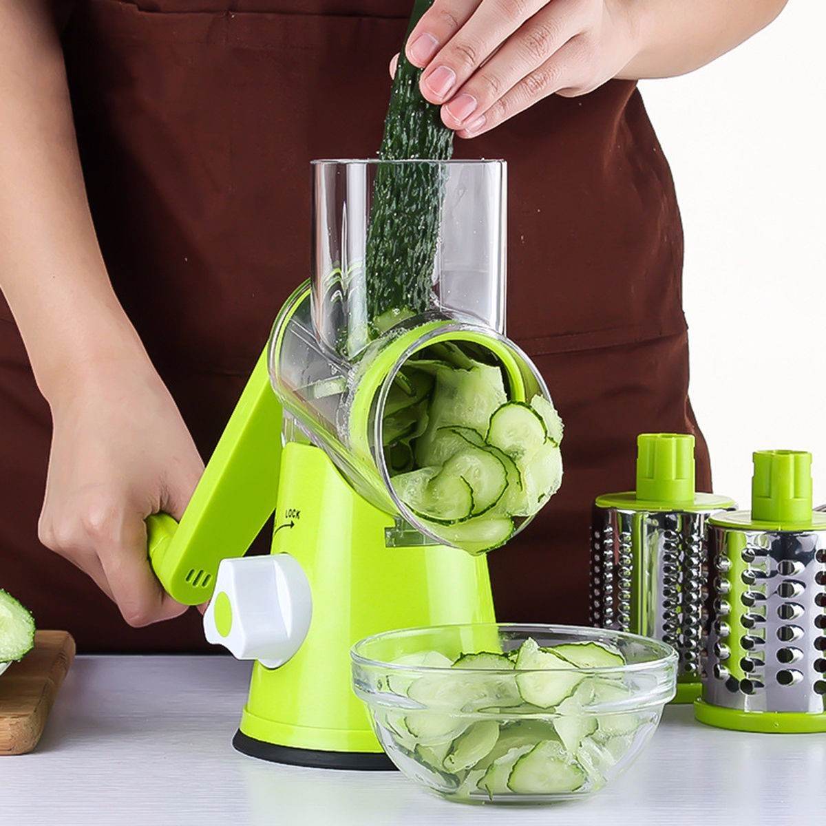 Vegetable Cutter Round Mandoline Slicer Potato Julienne Carrot Grater Cheese - ProTrendyz