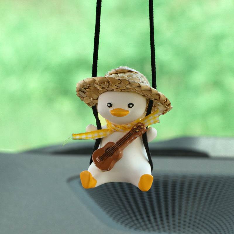Car Pendant Cute Anime Little Duck Swing Auto Rearview Mirror Hanging Ornaments Interior Decoraction Accessories For Girls Gifts - ProTrendyz
