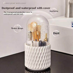 360 Rotating Large Capacity Transparent Makeup Brush Storage Pen Holder Acrylic Dust With Lid Desktop Cosmetic Storage Box - ProTrendyz