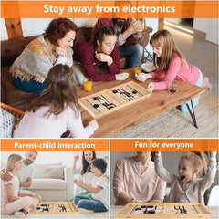 Fast Sling Puck Game,Wooden Hockey Game,Super Foosball Table,Desktop Battle Parent-Child Interaction Winner Slingshot Game,Adults And Kids Family Game Toys - ProTrendyz