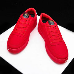 Love Print Canvas Shoes Women Men Flats Lace-up Casual Shoes Lover Sports Shoes Valentines Day - ProTrendyz