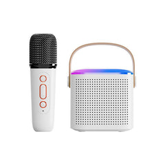 Microphone Karaoke Machine Bluetooth-compatible Speaker With 2 Wireless Mic RGB Light Home Family Singing Speaker - ProTrendyz