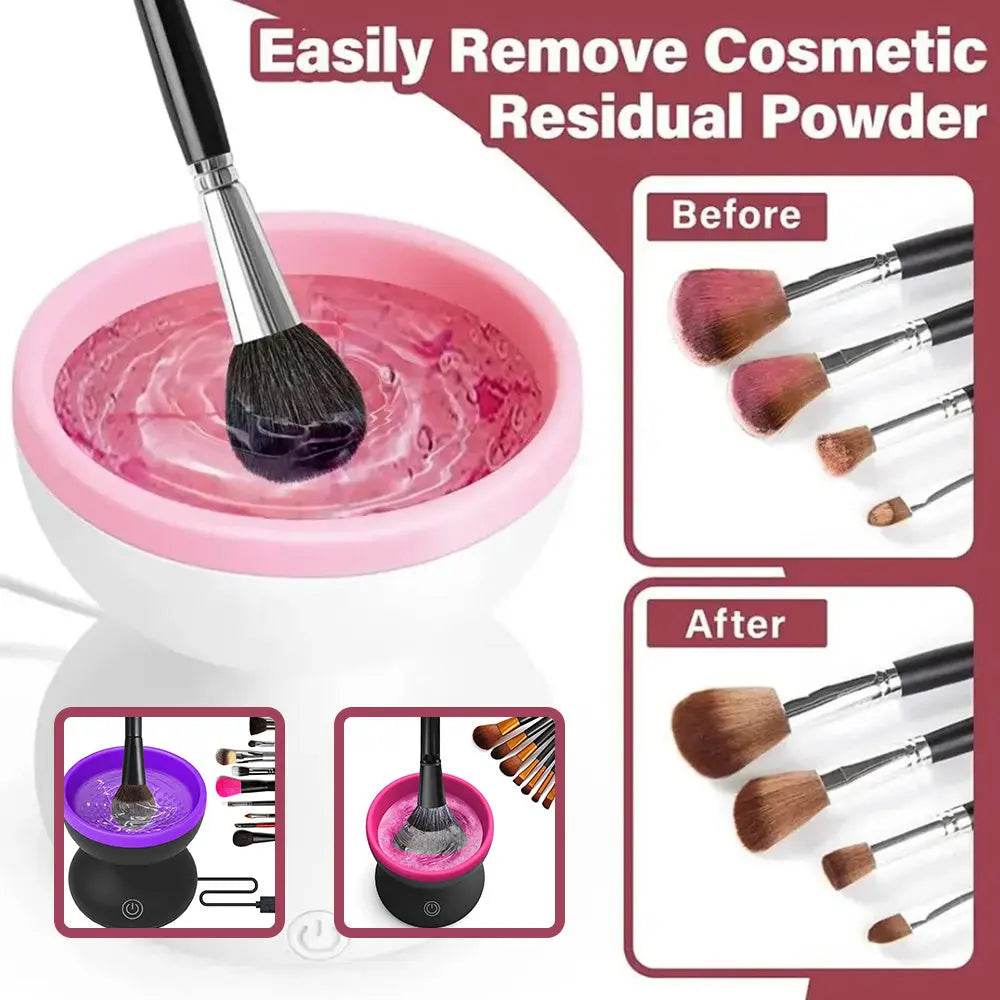 Electric Makeup Brush Cleaner Machine Portable Automatic USB Cosmetic Brush Cleaner Tools For All Size Beauty Makeup Brushes Set - ProTrendyz