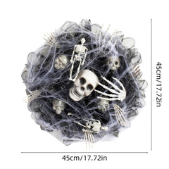 Halloween Black Mesh Skull Garland Party Layout Props
