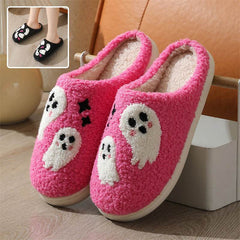 Halloween Cartoon Ghost Cotton Slippers For Women Indoor Non-slip Bedroom Floor Slipper Winter House Shoes - ProTrendyz