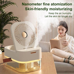 Humidifier Spray Fan Portable Fan Air Cooler Air Humidifier USB Mist Fan Desktop Fan With Night Light For Summer Home Appliance - ProTrendyz