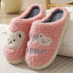 Bear Slippers Winter Warm House Shoes For Women Couple - ProTrendyz