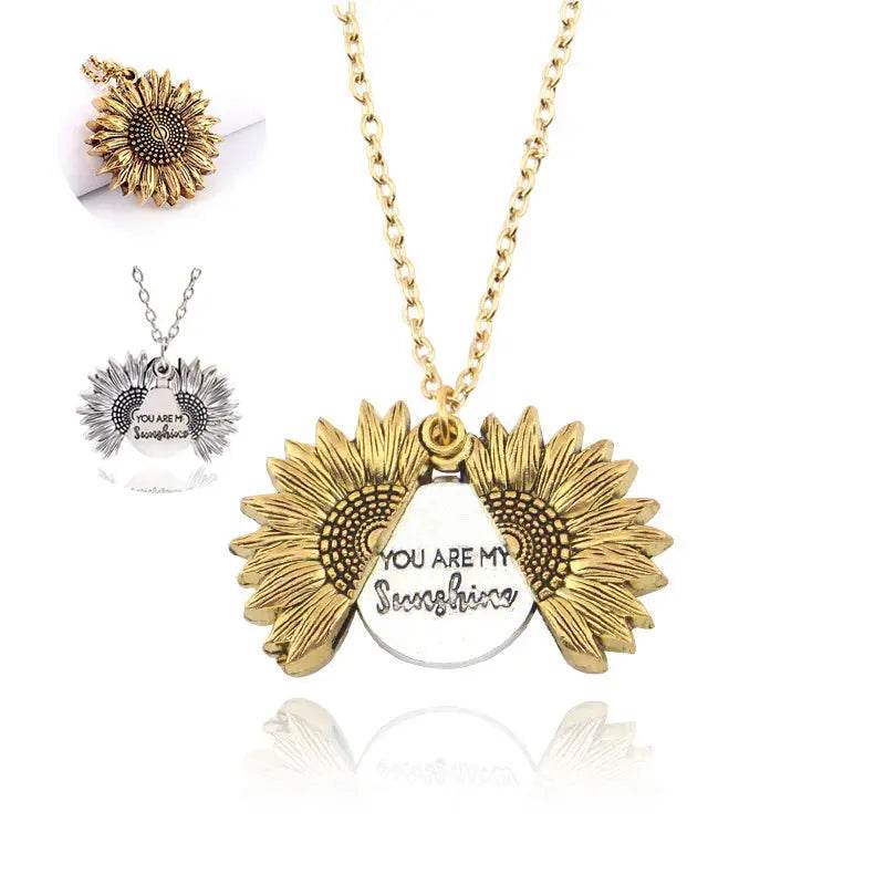 You Are My Sunshine Sunflower Necklace Women Men US - ProTrendyz