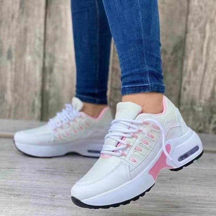 Lace Up Sneakers Women Wedge Heel Running Sports Shoes - ProTrendyz