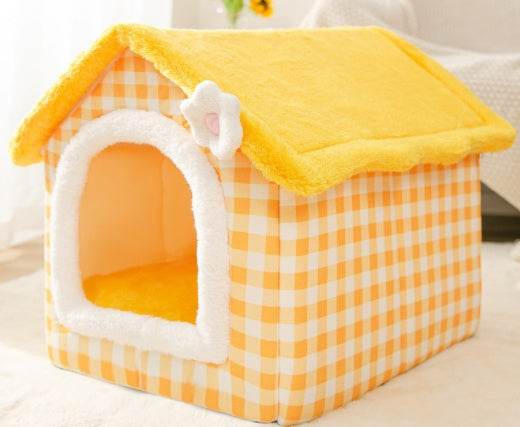 Foldable Dog House Pet Cat Bed Winter Dog Villa Sleep Kennel Removable Nest Warm Enclosed Cave Sofa Pets Supplies - ProTrendyz