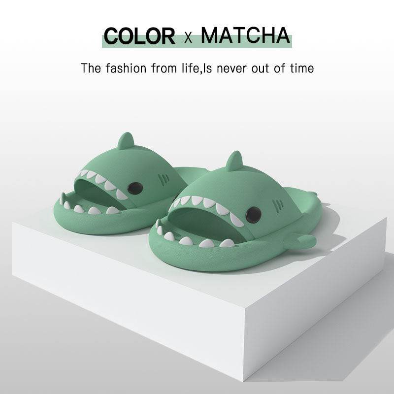 Adult's Slippers Indoor Outdoor Funny Shark Cartoon - ProTrendyz