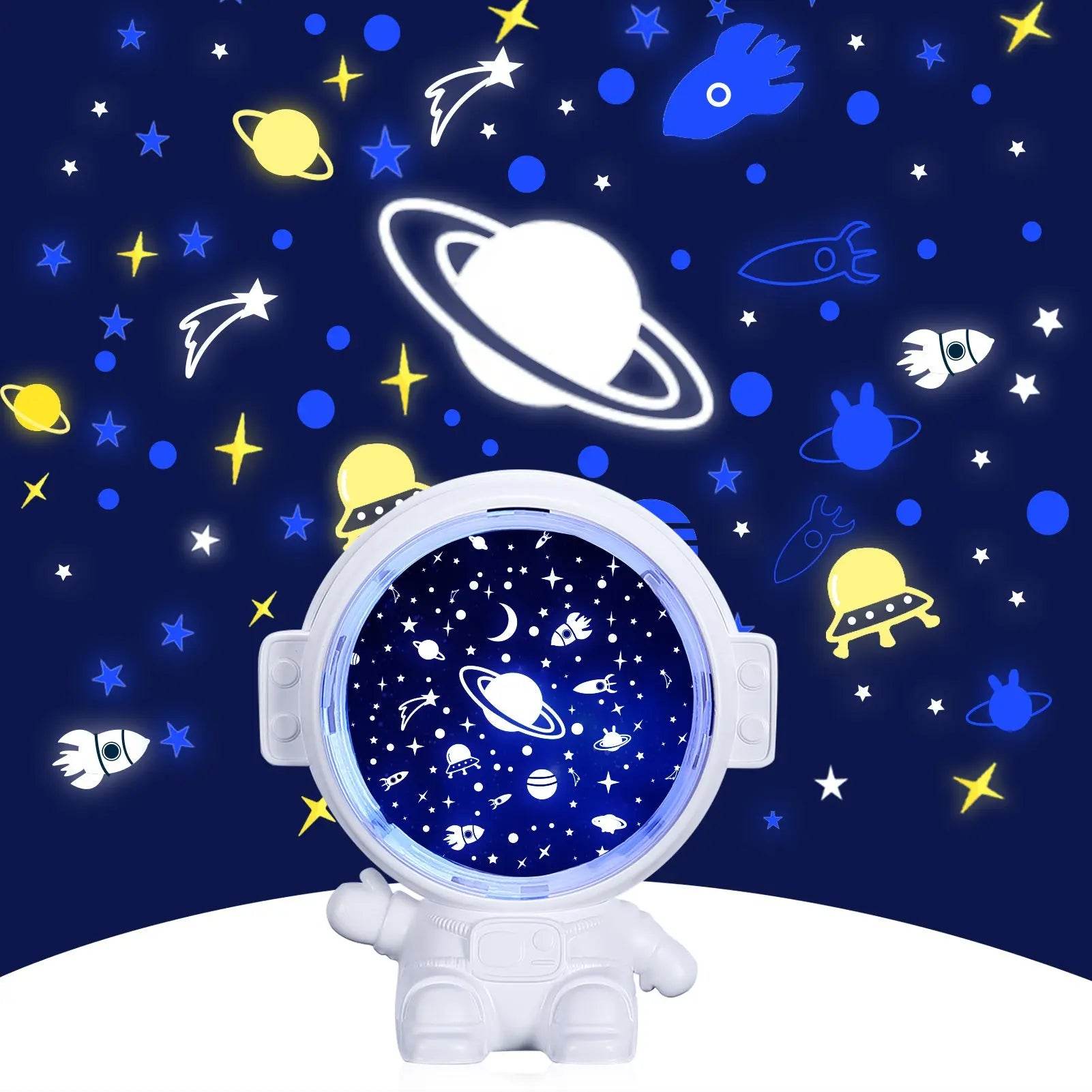 Galaxy Star Projector Starry Sky Night Light Astronaut Lamp Room Decr Gift Child Kids Baby Christmas Spaceman Projection - ProTrendyz